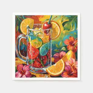 Tropische zomer cocktail Impasto olieverfschilderi Servet
