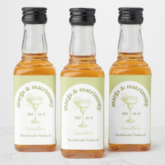 Tropische zomer cocktail vrijgezellenfeest mini la likeurfles etiket (Flessen)