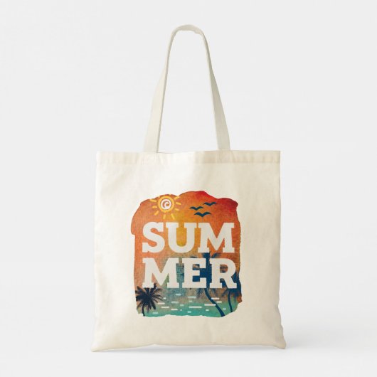 Tropische zomer exotische zonsondergang tote bag (Achterkant)