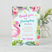 Tropische zomer flamingo bedankkaart kaart (Staand voorkant)