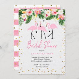 Tropische Zomer Flamingo Bridal Douche Uitnodiging