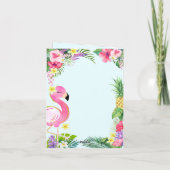 Tropische Zomer Flamingo Dank Je Kaart (Achterkant)