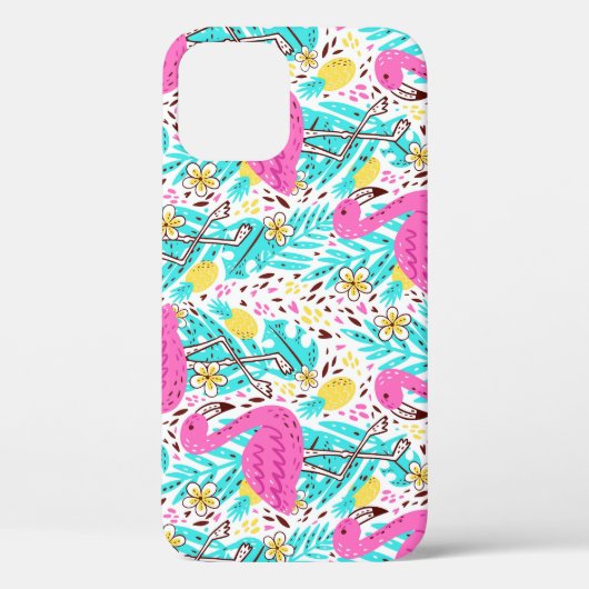 Tropische zomer flamingo: heldere patroonelementen Case-Mate iPhone case (Achterkant)