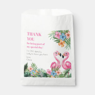 Tropische zomer Flamingo Onederland 1e verjaardag Bedankzakje