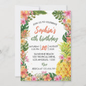 Tropische zomer Floral eerste uitnodiging (Voorkant)