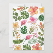 Tropische zomer Floral eerste uitnodiging (Achterkant)