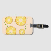 TROPISCHE ZOMER FRUIT ananas Slice patroon Bagagelabel (Voorkant (horizontaal))