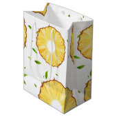 TROPISCHE ZOMER FRUIT ananas Slice patroon Medium Cadeauzakje (Voorkant Gekanteld)