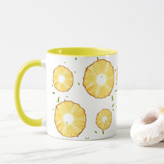 TROPISCHE ZOMER FRUIT ananas Slice patroon Mok (Met donut)