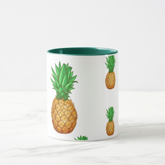 TROPISCHE ZOMER FRUIT ananas Slice Patroon Mok (Midden)
