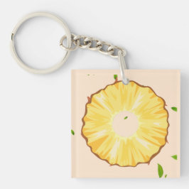 TROPISCHE ZOMER FRUIT ananas Slice patroon Sleutelhanger