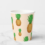 TROPISCHE ZOMER FRUIT ananas Slice trendy Patt Papieren Bekers (Achterkant)