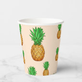 TROPISCHE ZOMER FRUIT ananas Slice trendy Patt Papieren Bekers (Voorkant)