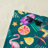 Tropische Zomer Fun Patroon Monogram Strandlaken (In situ)