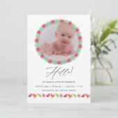 Tropische Zomer Geboorte Aankondiging Fotokaart (Staand voorkant)