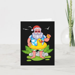 Tropische Zomer Grappige Hawaiaanse Kerstman Kerst Kaart