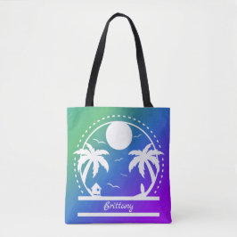 Tropische Zomer (groen-blauw-paarse gradiënt) Tote Bag