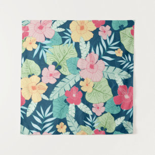  tropische zomer hawaïaans naadloos patroon wandkleed