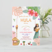 Tropische zomer Hawaïaanse hula op Verjaardag Kaart (Staand voorkant)
