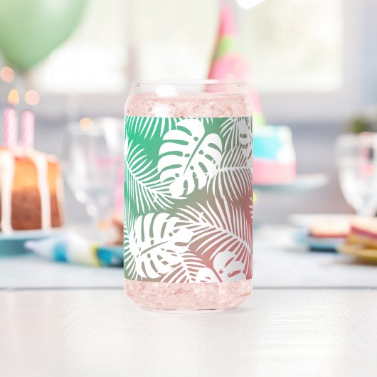 Tropische zomer, herfstblad glaspatronen blikvorm glas (Insitu (Verjaardag))