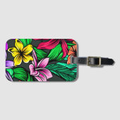 Tropische zomer Hibiscus Pattern Bagagelabel (Voorkant (horizontaal))