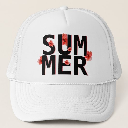 Tropische Zomer Hibiscus Trucker Pet (Voorkant)
