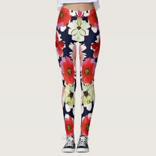 Tropische zomer   Kleurrijk bloemmotief Design Leggings