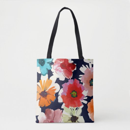 Tropische zomer | Kleurrijk bloemmotief Design Tote Bag (Voorkant)