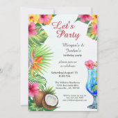 Tropische zomer koppels vriend gezamenlijke verjaa kaart (Voorkant)