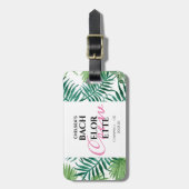Tropische zomer Leaf Bachelorette Crew Bagagelabel (Voorkant verticaal)
