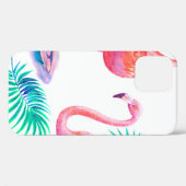 Tropische zomer met flamingoliepalmbladeren en exo Case-Mate iPhone case (Achterkant (horizontaal))