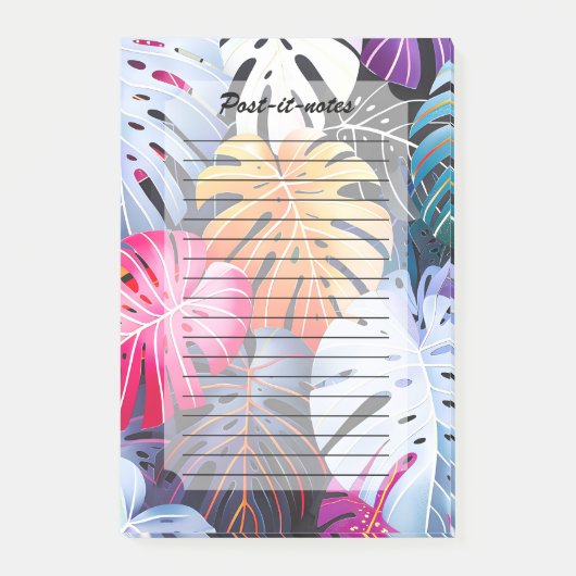 Tropische zomer Monstera bladeren Post-it® Notes (Voorkant)