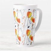 Tropische zomer | Mooie gele bloemblaadjes Design Latte Mok (Rechterhoek)