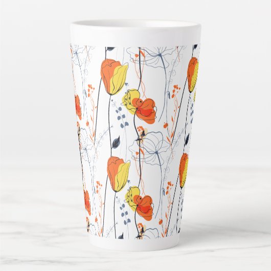 Tropische zomer | Mooie gele bloemblaadjes Design Latte Mok (Voorkant)