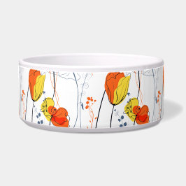 Tropische zomer | Mooie gele bloemblaadjes Design Voerbakje