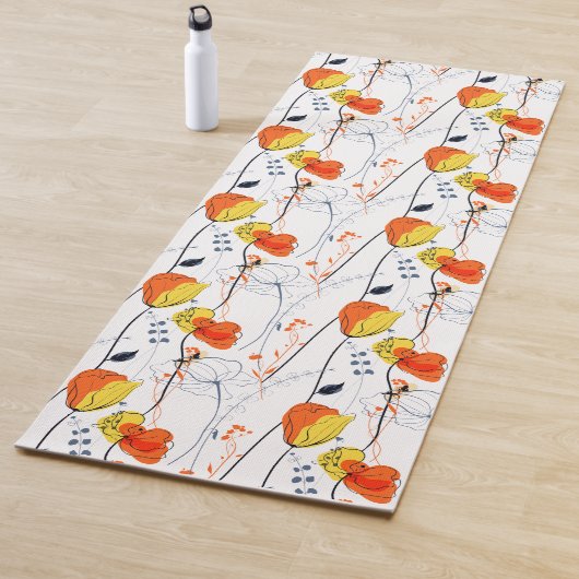 Tropische zomer | Mooie gele bloemblaadjes Design Yogamat (In situ)