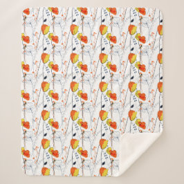 Tropische zomer | Mooie gele bloemdesign Sherpa Deken