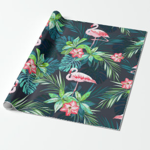 Tropische zomer naadloos patroon met flamingo bir cadeaupapier
