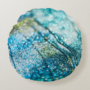 Tropische Zomer Oceanische Glitter Glam 2 Rond Kussen