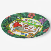 Tropische zomer papieren bordje (Gekanteld)