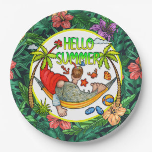 Tropische Zomer Papieren Bordje