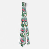 Tropische zomer Roze Flamingo + Zebra waterverf Stropdas (Voorkant)