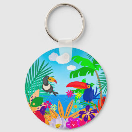 Tropische zomer sleutelhanger