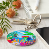 Tropische zomer sleutelhanger (Zijkant)