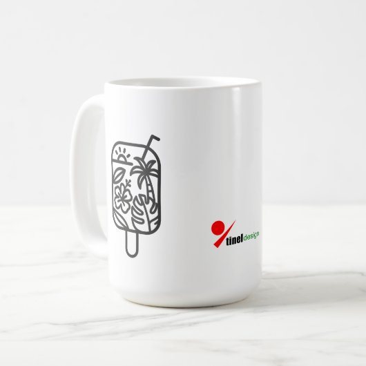 Tropische Zomer Slurpen Koffiemok | Minimalistisch (Voorkant links)