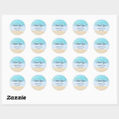 Tropische zomer strand bruiloft dank u gunst ronde sticker (Vel)