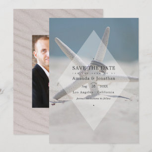 Tropische zomer strand bruiloft foto save the date