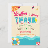 Tropische zomer strand derde verjaardag kaart (Voorkant)