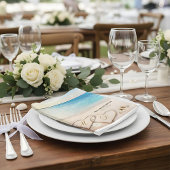 Tropische Zomer Strand Heart Shore bruiloft servet