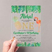 Tropische zomer strand luau jongens 1e verjaardag acryl uitnodigingen (Insitu (Draagbaar))